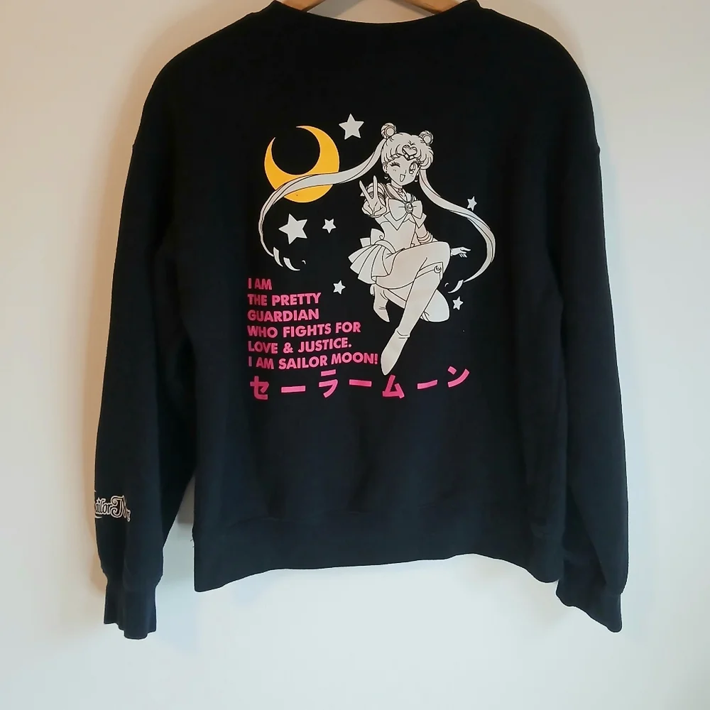Sailor Moon- Sweatshirt- Graphic- Black- Size Medium Juniors - Picture 7 of 10